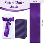 MDS® Pack of 75 Satin Chair Sashes for Wedding & Events – Purple - Image 3