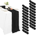 20 Pack Cheesecloth Table Runner 17 x 108 Inch, Black by REWOMC