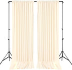 Beige Backdrop Curtains 20ftx10ft Wedding Polyester Photo Drapes - Image 4