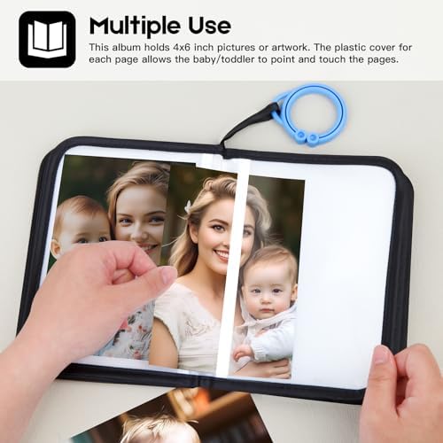My first Soft Baby Photo Book Holds 21 4x6 Photos,Cute Book Gift,2Pcs Black - Image 4