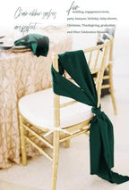 fani 120 PCS Satin Chair Sashes, 7x78 Inch, Emerald Green - Image 7