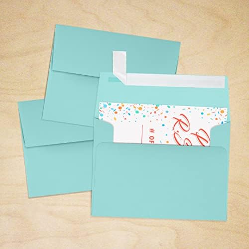 LUXPaper A2 Invitation Envelopes | Peel & Press | 4 3/8" x 5 3/4" | Seafoam Blue | 80lb. Text | 250 Qty - Image 7