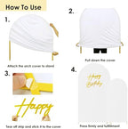 HAINARverS Set of 2 Stretchy Arch Backdrop Covers with Sign, White, 6/7.2FT - Image 5