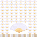 Qunclay 300 Pcs Paper Fans for Weddings Handheld Folding Fan, Pure White by Qunclay