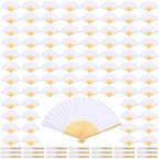 Qunclay 300 Pcs Paper Fans for Weddings Handheld Folding Fan, Pure White by Qunclay