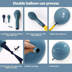 Dusty Blue Balloon Garland Double Stuffed Slate Blue White Pearl Balloons Blush Tan Balloon Arch Kit for Birthday Baby Shower Gender Reveal Wedding Party Decor - Image 6