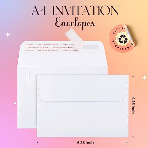 ACSTEP 3000Pack A4 Envelopes 4-1/4 X6-1/4 Inch Self seal White 4 X 6 Envelopes For for Weddings, Invitations, Photos, Postcards, Greeting Cards Mailing,Baby Shower, Graduation - Image 2