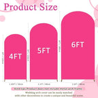 FOTSHARER Hot Pink Arch Cover Set of 3 Spandex Arch Cover Backdrop Fabric 4FT 5FT 6FT Chaira Wedding Arch Stand Covers Balloon Round Top Arched Covers Stretchy Backdrop Fuchsia Decor - Image 2