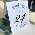 Classic Flourish Table Numbers, Navy, 1-50 by DocumentsandDesigns