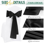 60 PCS Black Satin Chair Sashes, 7 x 108 Inch - Image 3