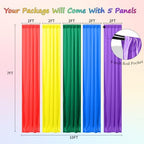10x7FT Rainbow Backdrop Curtains, Wrinkle-Free Colorful Pastel Fabric Photography Background with Rod Pockets, Vibrant Party Decor for Birthday, Wedding, Baby Shower, Fiesta & Graduation - Image 5