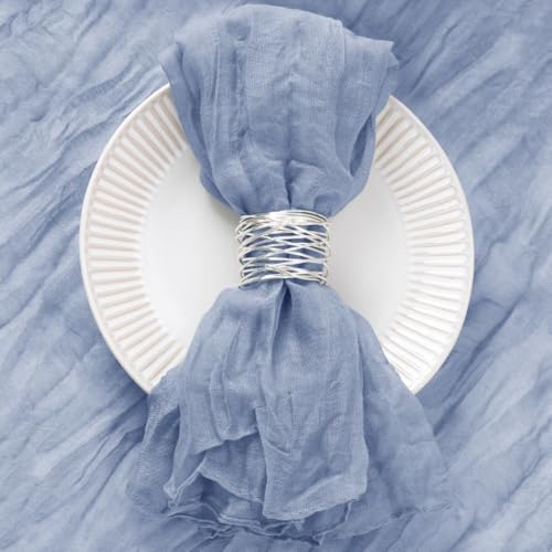 DeZerlor Dusty Blue Washable Cheesecloth Napkins Set of 50 for Wedding - Image 2