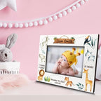 BELLA BUSTA- Personalized Birth Announcement Keepsake-Safari Animal Theme-Welcome Baby Picture Frame-Custom Animal Nursery Wall Art-UV Print (5x7 Horizontal) - Image 2