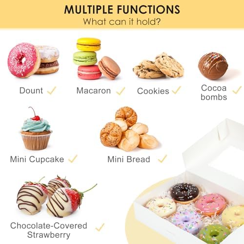 Moretoes 48pcs Cookie Boxes with 3 Style Window, 12x8x2.5In Bakery Boxes - Image 5