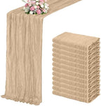 Beige Boho Cheesecloth Table Runner 12 Pack 17x108 Inch Sheer Gauze by Unknown