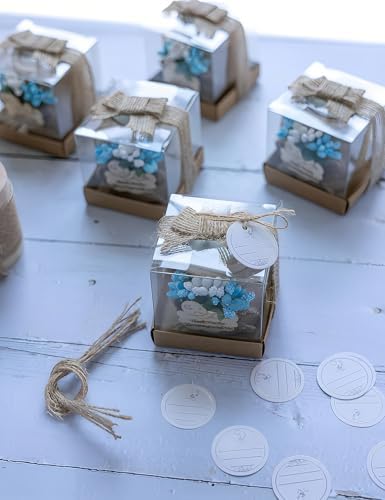 50 Piece Set Wooden Tealight Candle Holders, Baby Shower Party Favors, Party Favors for Guests, Return Gift for Guests,Fiesta Baby Shower Regalos para los invitados,Boy Baby Gender Reveal. (Blue) - Image 6