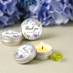 MTLEE 50 Pcs Purple Floral Wedding Candles Gift Favors for Guests 1 Oz - Image 2