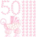 Yinder 50 Pcs Pink Baby Shower Centerpiece Baby Carriage Decor by Yinder