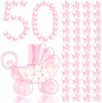 Yinder 50 Pcs Pink Baby Shower Centerpiece Baby Carriage Decor by Yinder