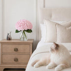 Artificial Pink Hydrangea Flower in Vase Faux Floral for Bedroom Gift Decor - Image 4