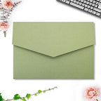 25 Pieces A7 Pocket Invitations (5.12 x 7.09) Trifold Wedding Invitation Cards for 5x7 Invites Wedding Bridal Shower Engagement Birthday Sweet 16 (Matte Sage Green) - Image 4