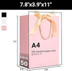 EUSOAR Pink Gift Bags with Ribbon Bow, 50pcs 7.8"x3.9"x11" Thank You Gift Bags with Handles, Gift Retail Wrapping Treat Bags Bulk for Wedding Baby Shower Birthday Bridesmaid Business Holiday Party - Image 2