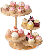 4-Tier Wood Petal Cupcake Stand, Holds up to 50 Cupcakes for Parties by DecorYc
