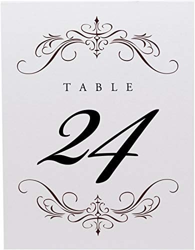 Classic Flourish Table Numbers, Chocolate, 1-20 - Image 4