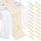 20 Pack Cheesecloth Table Runner - 17x108 Inch Ivory Boho Gauze Cheese Cloth Table Runners for Baby Bridal Shower Decoration Wedding Party Summer Garden Farmhouse by Unknown