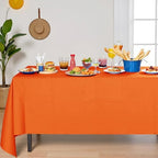 [6 Pack] Orange Paper Tablecloth Disposable for Rectangle Tables, 54 X 108 Inch Party Table Cover with Plastic Backing, Waterproof 3 Ply Table Cloth for Thanksgiving Halloween Fall Harvest Day - Image 5