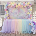 6 Panels,Pastel Rainbow Backdrop Curtains Sheer Curtain Panel,Bright Color - Image 3