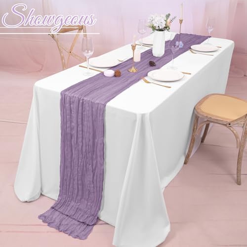 Showgeous 16 Pack Purple Cheesecloth Table Runner 17 x 108 Inch - Image 6
