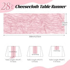 28 Pack Light Pink Cheesecloth Table Runner 17x108 Inch Semi Sheer Boho Gauze Cheese Cloth Fabric Table Runners, for Wedding Party Baby Shower Birthday Home Decor Garden Farmhouse - Image 2