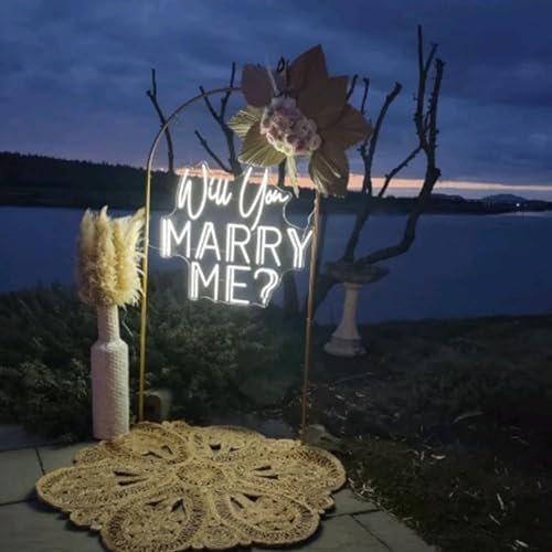 Large Will You Marry Me? Neon Sign - Custom Wedding Neon Sign LED Light Home Wall Decor - Personalized Gift - Size: 23x17.5inches - Image 2