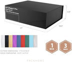 PACKHOME 17x14.5x5.5 Inches, 3 Extra Large Gift Boxes with Lids, Magnetic Closure Boxes for Clothes and Large Gifts (Matte Black with Grain Texture) - Image 6
