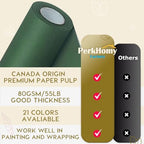 PerkHomy 24" x 2,400" (200') Dark Green Kraft Paper Roll for Craft Bulletin Board Paper Art Table Covering Crafting Gift Wrapping Bouquet Packing Parcel 80GSM 55LB (Dark Green, 24" x 200') - Image 3