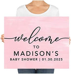 Andaz Press Personalized Large Canvas Baby Shower Welcome Sign, 16 x 20 Inches, Minimal Baby Pink, Guestbook Alternative, Custom Baby Shower Sign, for Baby Shower, Baby Sprinkle - Image 3