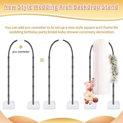 Bazen Balloon Arch Kits 8.2FT & 6FT Black Balloon Arch Stand With Base - Image 5