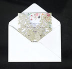 50sets Glitter Laser Cut Lace Flora Wedding Invitation Cards with Butterfly and Envelopes for Bridal Shower Engagement Quinceañera Wedding Invite (Whole Set, Glitter Light Gold) - Image 4