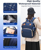Diaper Bag with Changing Station, Waterproof 3 in 1 Diaper Backpack with Foldable Changing Pad, USB Charging Port, Large Travel Backpack for Mom & Dad, Baby essentials-Blue - Image 5