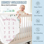 Personalized Baby Milestone Blanket for Boys Girls Baby Month Blanket- First Year Calendar Monthly Growth Chart - Pink Print Halloween Birthday Gifts for Infant Todder(FixedSize) - Image 6