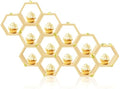 12 Pcs 5.5 Inch Honeycomb Cupcake Stand Cake Farmhouse Hexagon Display Holder Hexagonal Wood Cupcake Stand Floating Table Sign with Wooden Bee for Baby Shower Birthday Party Table Decorations by Denylopro