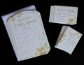 Lillian Rose Boho Baby Shower Invitations with Diaper Raffle and Book Card, RSVP Cards, White and Gold, 24BS630IN by Lillian+Rose