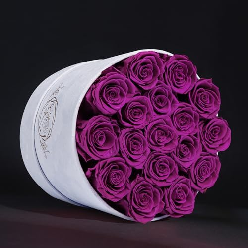 Prifroti 17 Flowers in a Luxury Suede Box, Birthday Gifts for Women, Preserved Flowers, Mothers Day Roses Gift for Mom, Bossy Pink - Image 3