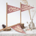 Baby Monthly Milestone Pennant Flag Signs | Natural Wood and Soft Felt | Baby First Year Photo Props, Nursery Decor, Newborn Birth Announcement, Baby Shower, Newborn Gift, Pregnancy Journey, Keepsake (Pink) by BYMARUE