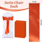 MDS® Pack of 25 Satin Chair Sashes for Wedding & Events – Brunt Orange - Image 3