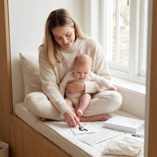15 Pack Baby Inkless Milestone Cards Album, Inkless Baby Hand Footprint Kit, Monthly Milestone Signs, Baby Book Keepsake, Baby Growth Milestone Cards for Newborn (Deluxe Photo Album Set)) - Image 2