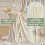 Champagne Tulle Backdrop Curtain for Parties Wedding,10ft x 10ft Wrinkle Free Curtain Backdrop,2 Layer Drapes for Backdrop,Polyester Back Drop for Bridal Shower Birthday Baby Shower Photography - Image 5