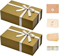 Olive Gold Magnetic Gift Box for Birthday Presents, 13.85"x8.35"x4.45" by Lifelum