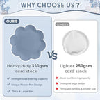 350 Pcs Dusty Blue and White Paper Plates and Napkins Set, Serve 50 Guest - Image 4